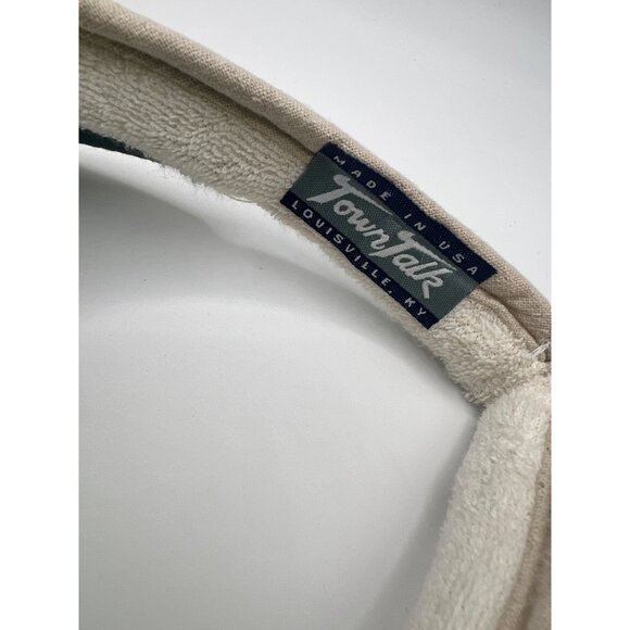 VTG 90s Two Square Fabric Sun Visor W Sweatband OS Made In USA Town Talk Golfing - Picture 8 of 10